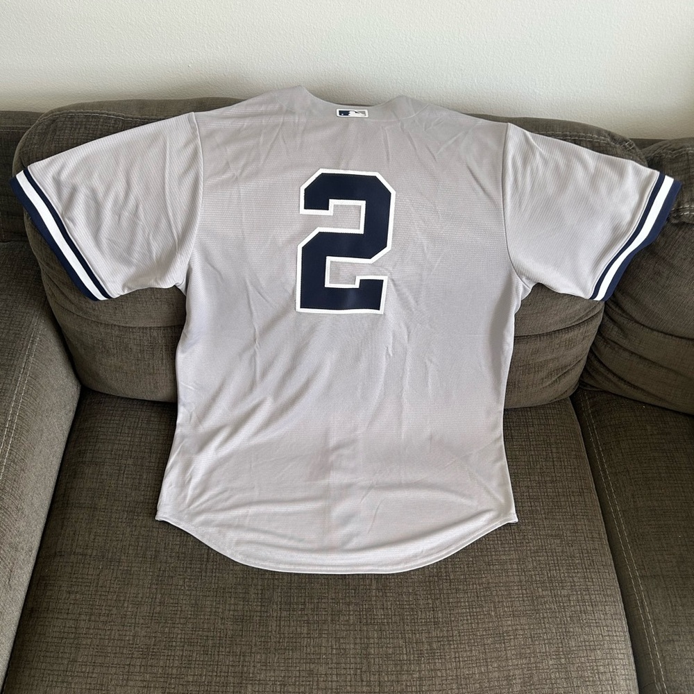Nike Authentic New York Yankees Derek Jeter #2 Gray MLB Jersey Men’s Sz: M - Picture 4 of 8